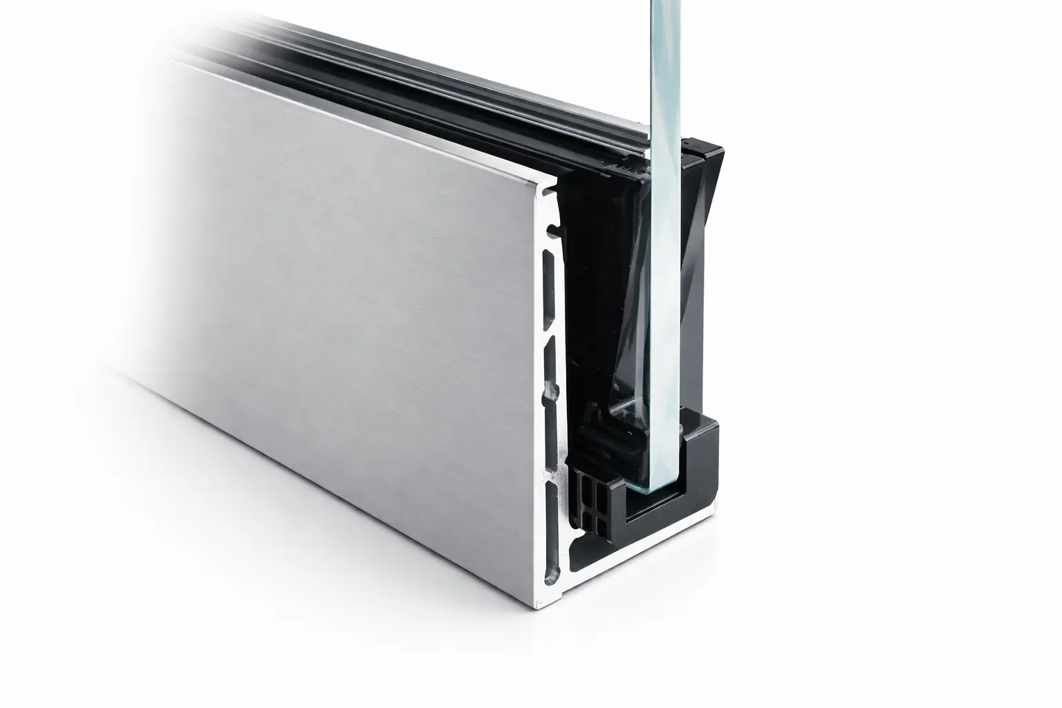 Adjustable glass balustrade channel