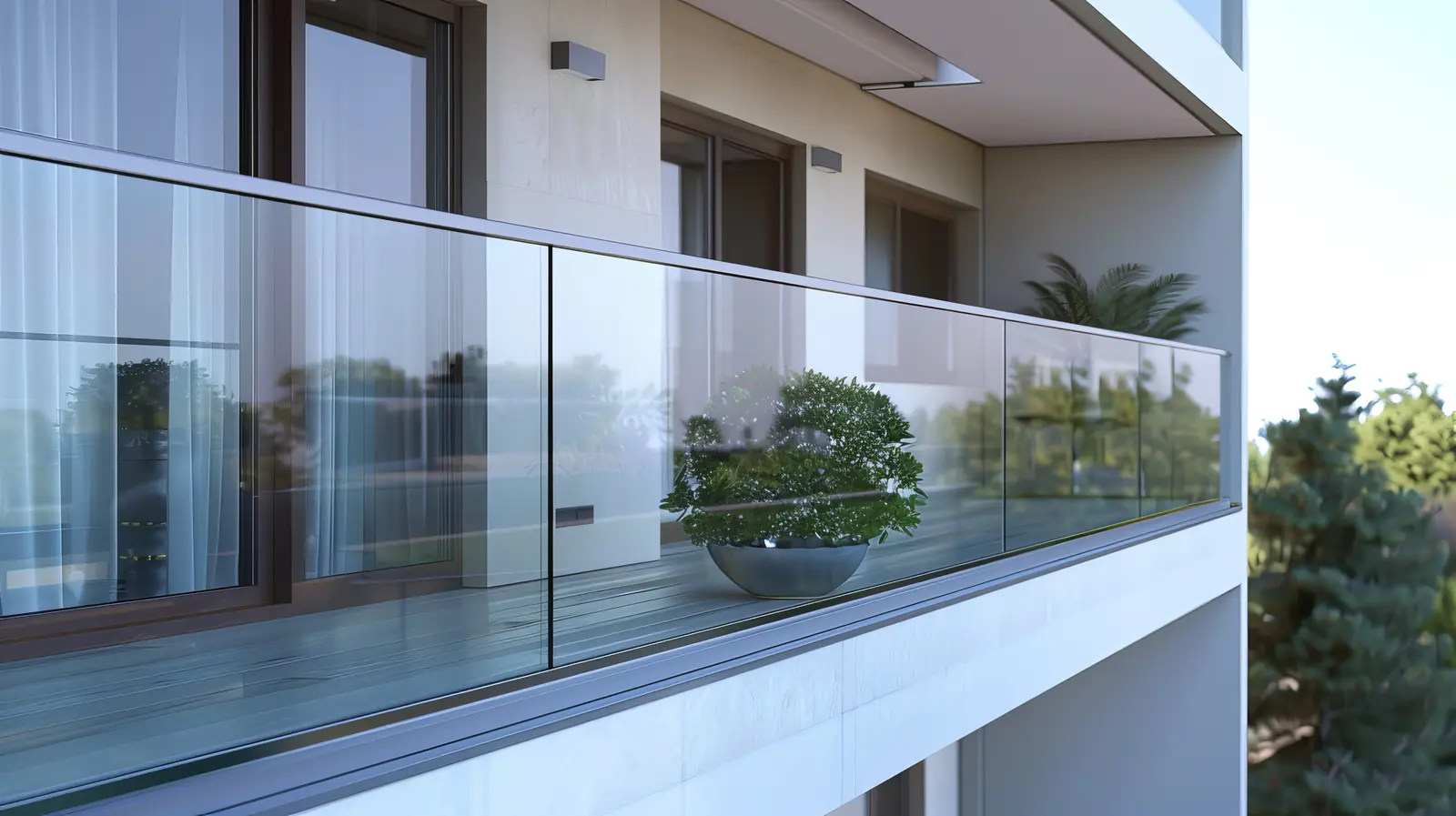 Frameless glass channel holding laminated glass panels