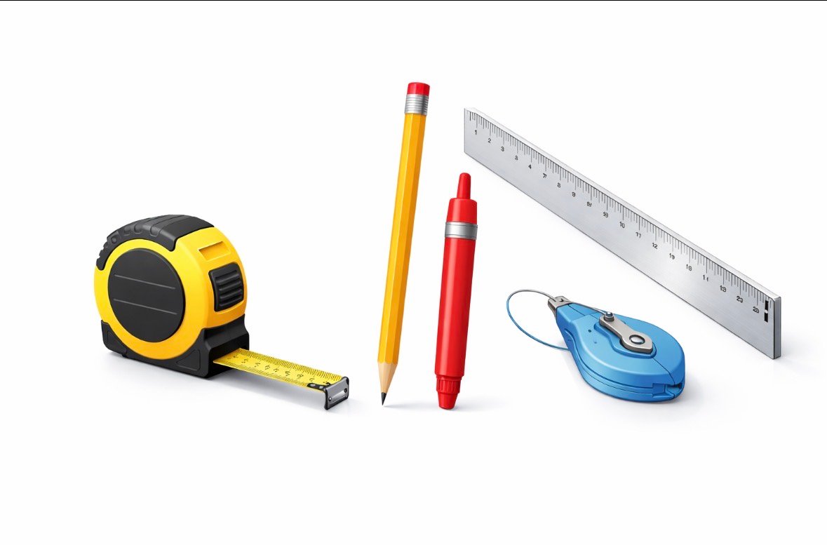 Tools required to measure for a glass balustrade