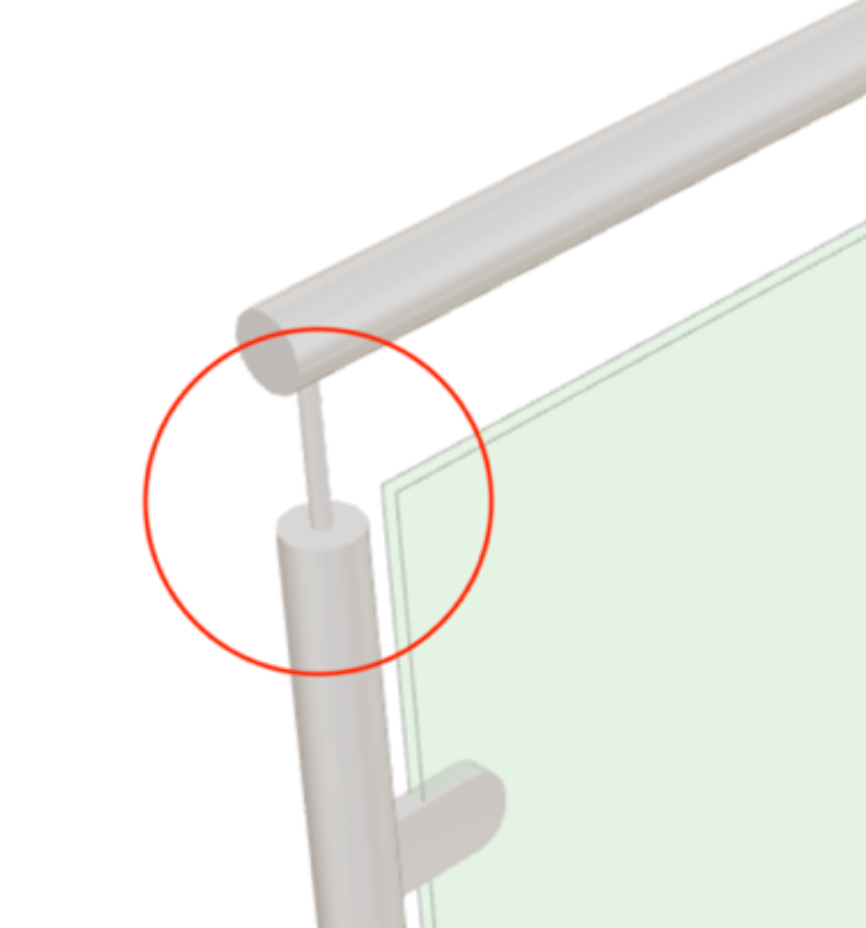 Installing the handrail on a post and glass balustrade