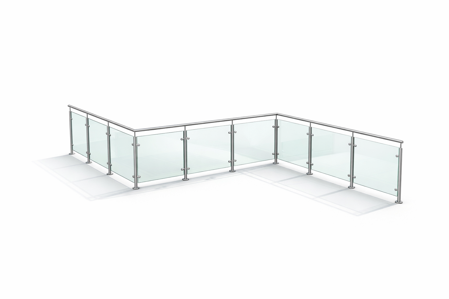 Post and glass balustrade kit with handrail