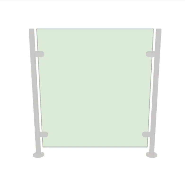 Post and glass balustrade without handrail