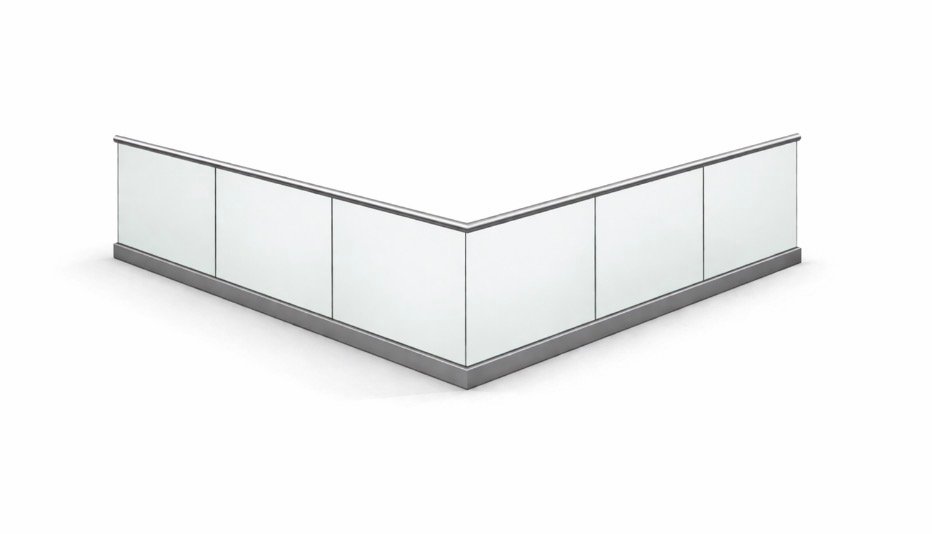 Frameless Glass Balustrade Kit with Handrail L Shape 3m x 3m