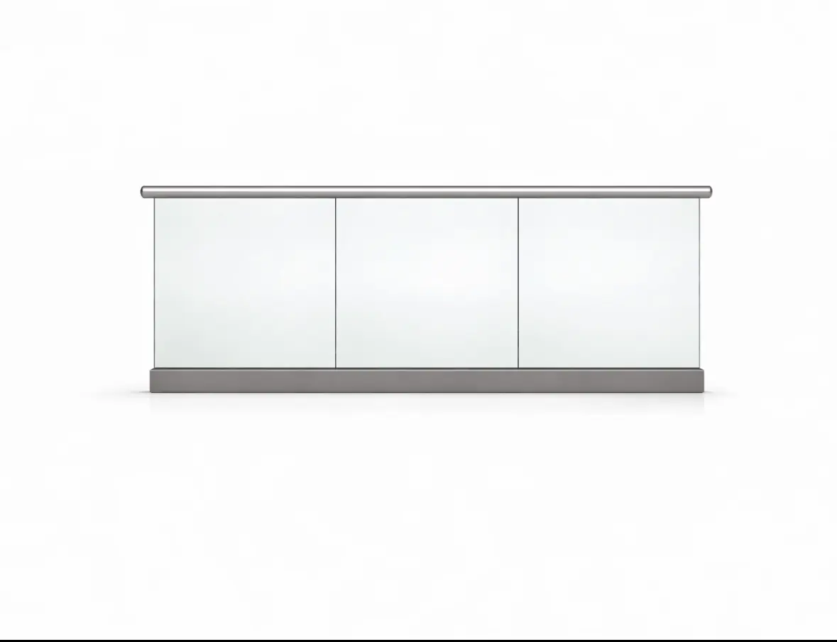 Frameless Glass Balustrade Kit with Handrail Straight Run 3m