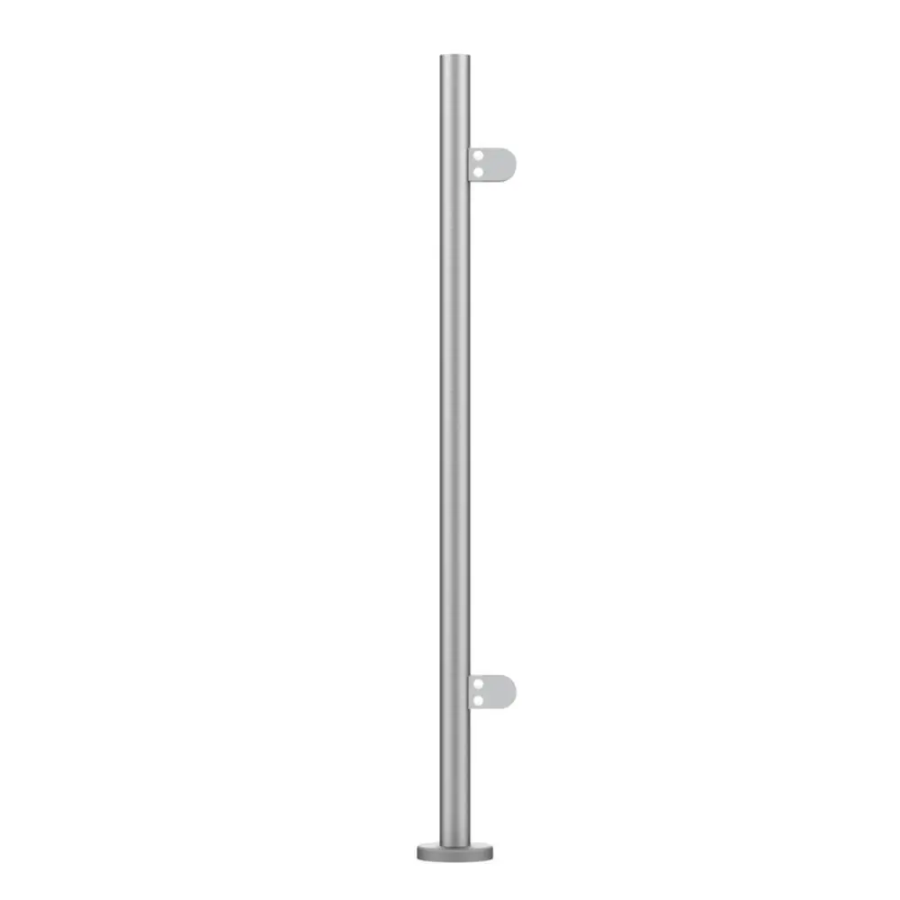 42.4mm round end post 1100mm satin stainless steel