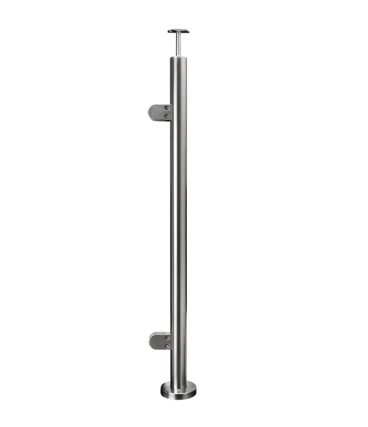 42.4mm round end post for handrail 978mm satin stainless steel