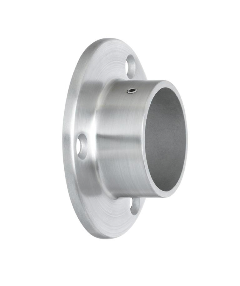Round handrail wall bracket satin stainless steel