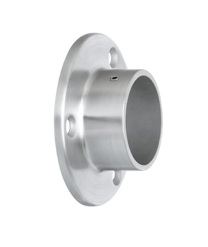 Round handrail wall bracket satin stainless steel